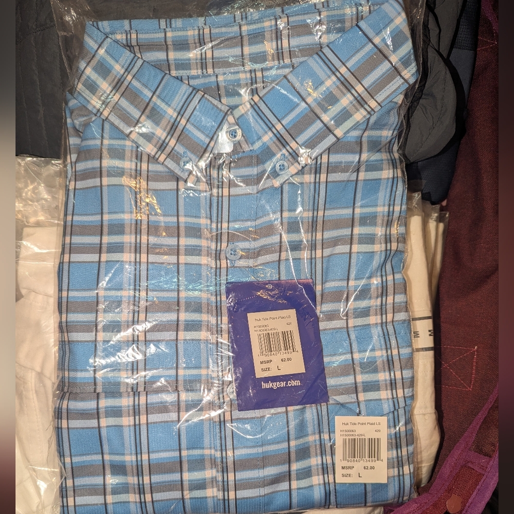 NWT Blue Plaid Men's Shirt